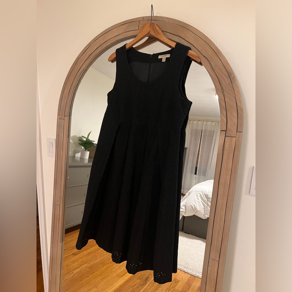 Burberry black floral corduroy dress